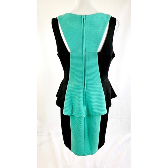 BISOU BISOU Mint Green Black Peplum Dress - Picture 4 of 5